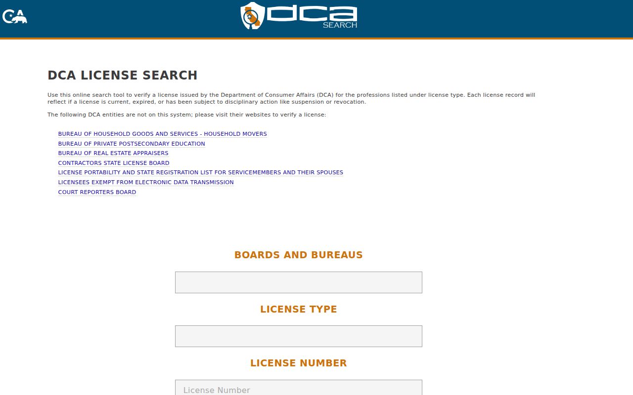 Saratoga people search California professional license lookup