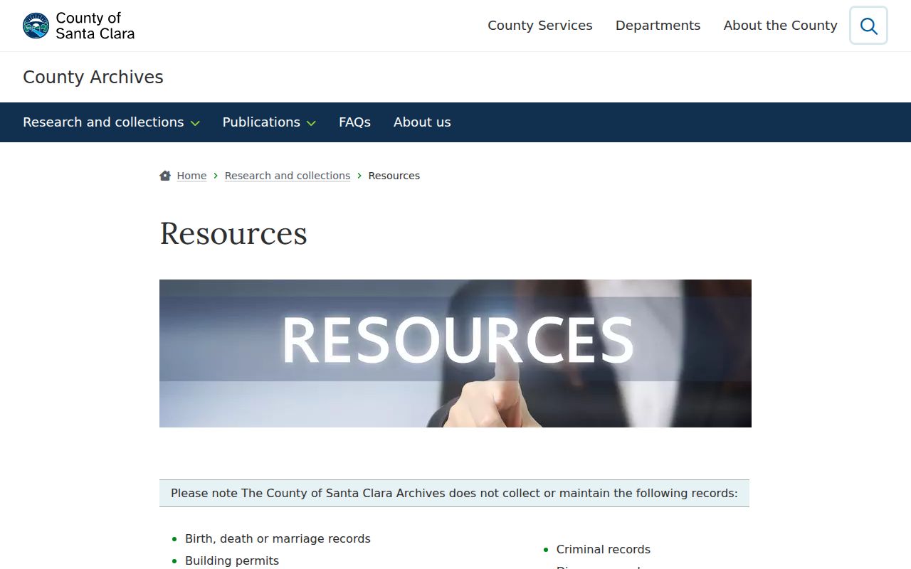 Saratoga people directories Santa Clara County Archives resources