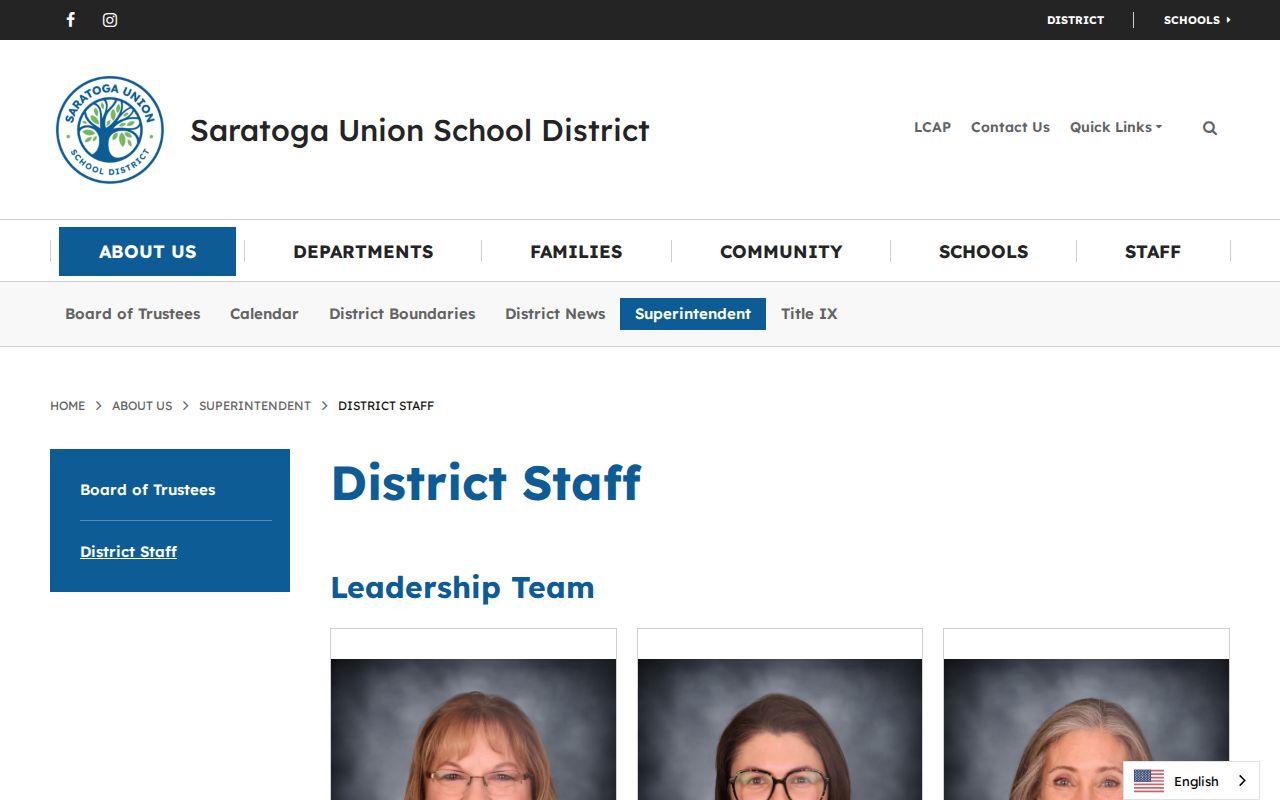 Saratoga people directories school district staff page